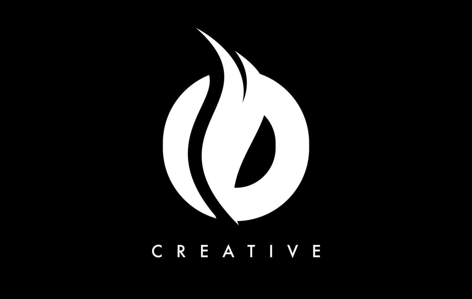 création d'icône de logo lettre o avec swoosh et vecteur de forme de coupe incurvée créative
