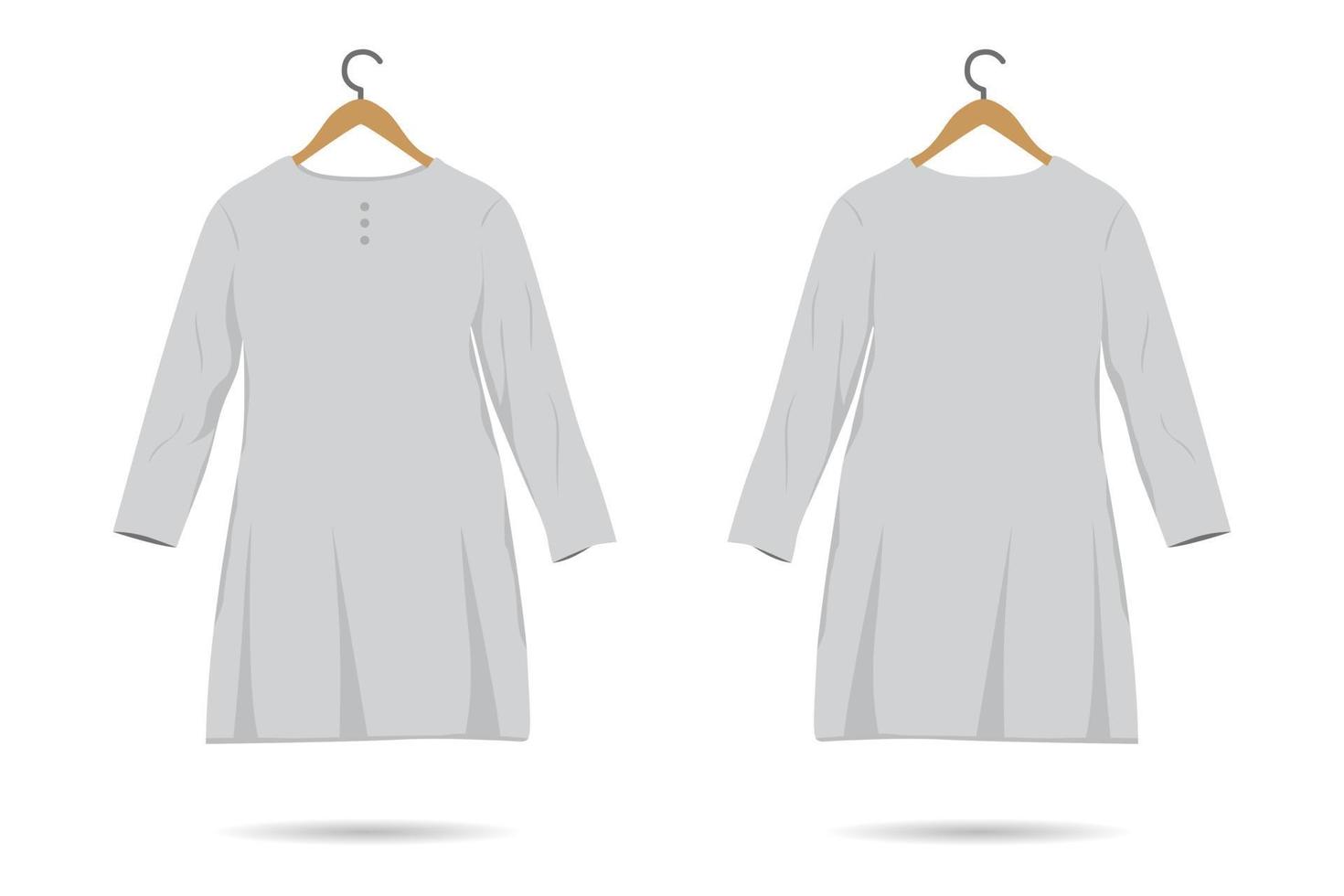 robe pour femme vue avant et arrière. illustration vectorielle vecteur