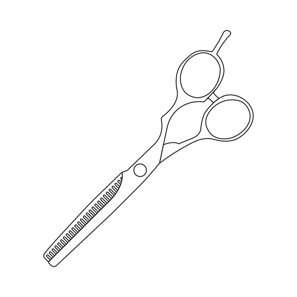 coupe de cheveux ciseaux contour icône illustration sur fond blanc vecteur