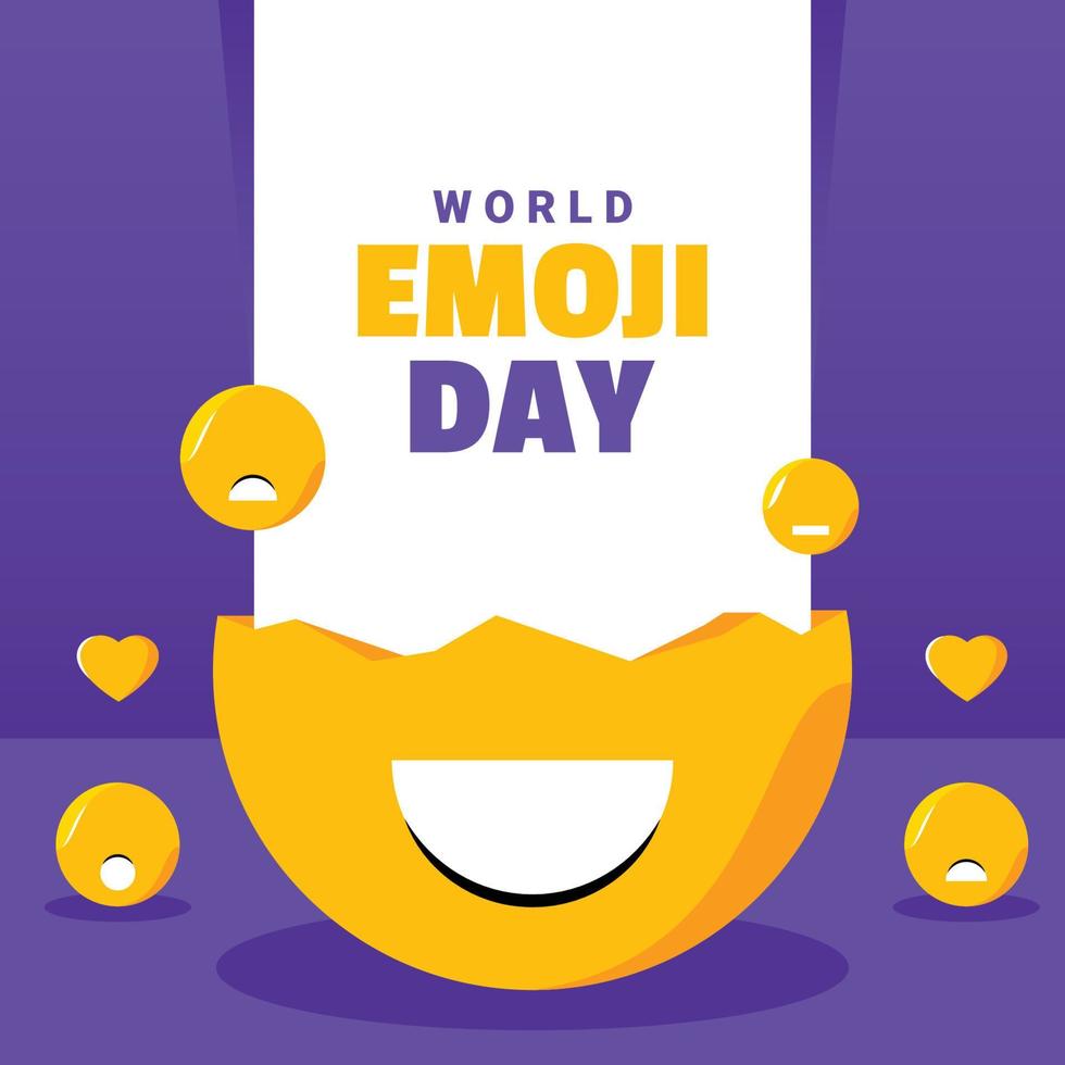 fond de conception de la journée mondiale des emoji pour le moment de salutation vecteur