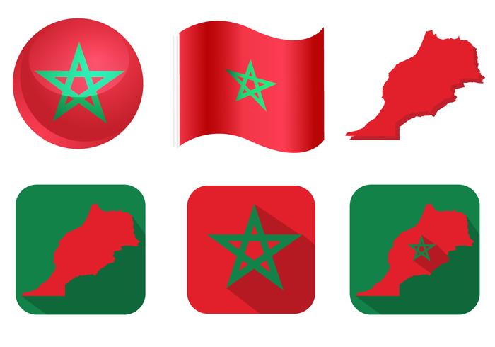 Vecteurs de drapeau marocain vecteur