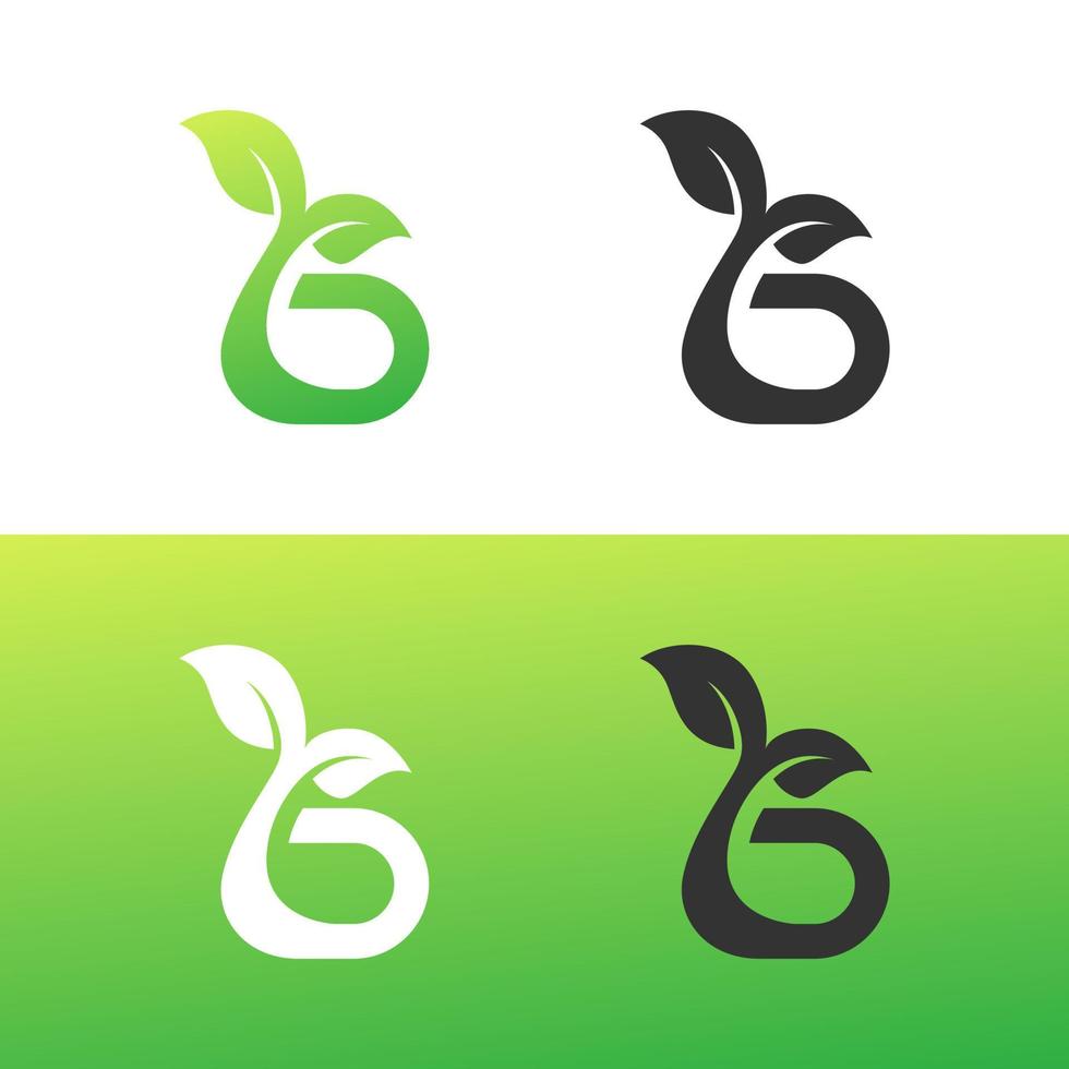 création de logo feuille lettre b vecteur