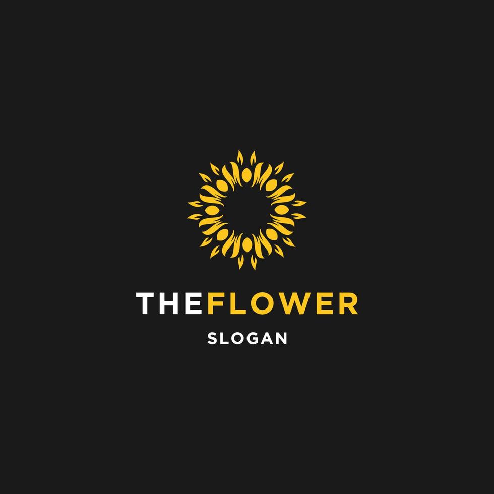 modèle de conception plate icône logo fleur vecteur