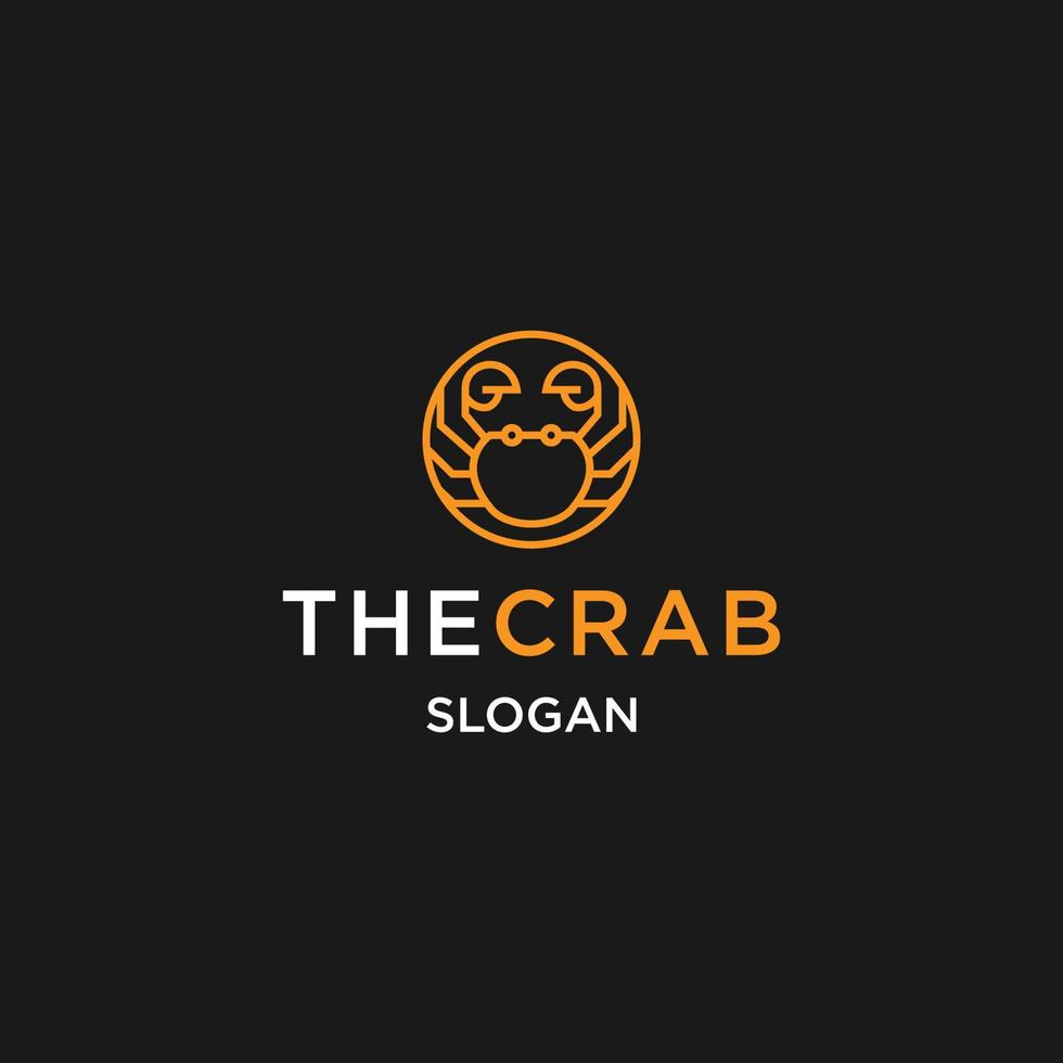 modèle de conception plate icône logo crabe vecteur