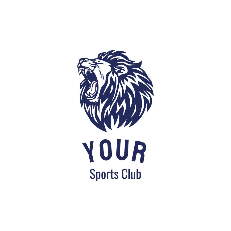 logo de club de sport e rugissement de lion simple illustré.eps vecteur