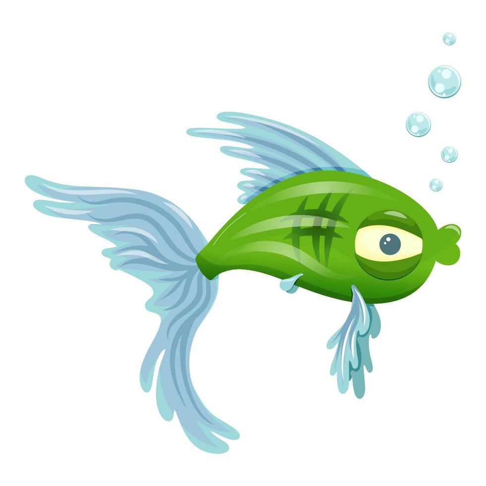 illustration de poisson de dessin animé mignon. isolé sur fond blanc. vecteur