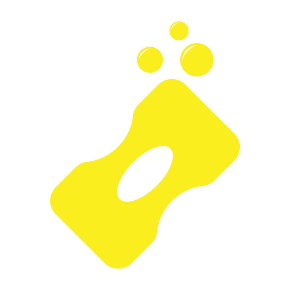 eps10 icône solide de barre de savon vecteur jaune isolée sur fond blanc. symbole rempli d'hygiène dans un style moderne simple et plat pour la conception, le logo, le pictogramme et l'application mobile de votre site Web