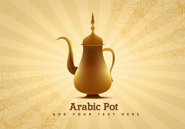 Vecteur de pot de café arabe