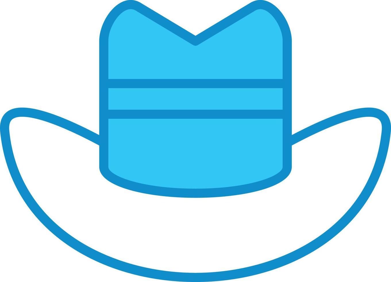 ligne de chapeau de cowboy remplie de bleu vecteur