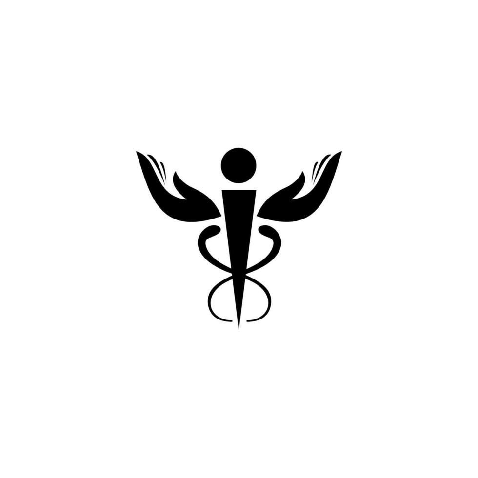 vecteur d'icône d'apothicaire. modèle de logo de symbole de pharmacie icône caducée. sanitaire et médical.