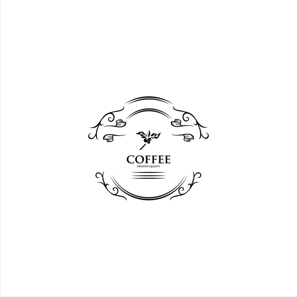 illustration de caféier. illustration vectorielle de conception de logo de café frais vecteur