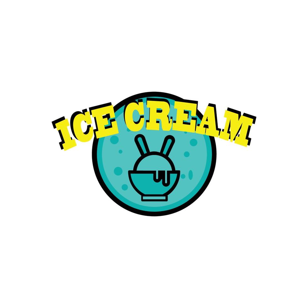 éléments finaux de conception de logo de crème glacée pour magasin de crème glacée. illustration vectorielle vecteur