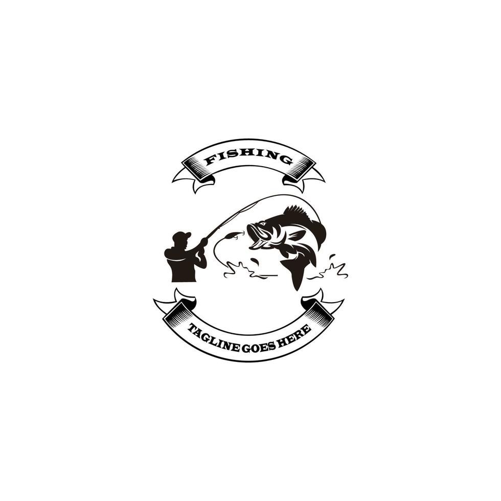modèle de logo de pêche. logo de pêche sportive. vecteur