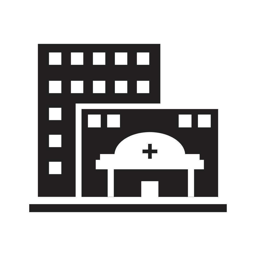 illustration d'icône de bâtiment d'hôpital. concept de conception de vecteur solide qui est parfait pour les sites Web, les applications, les bannières.