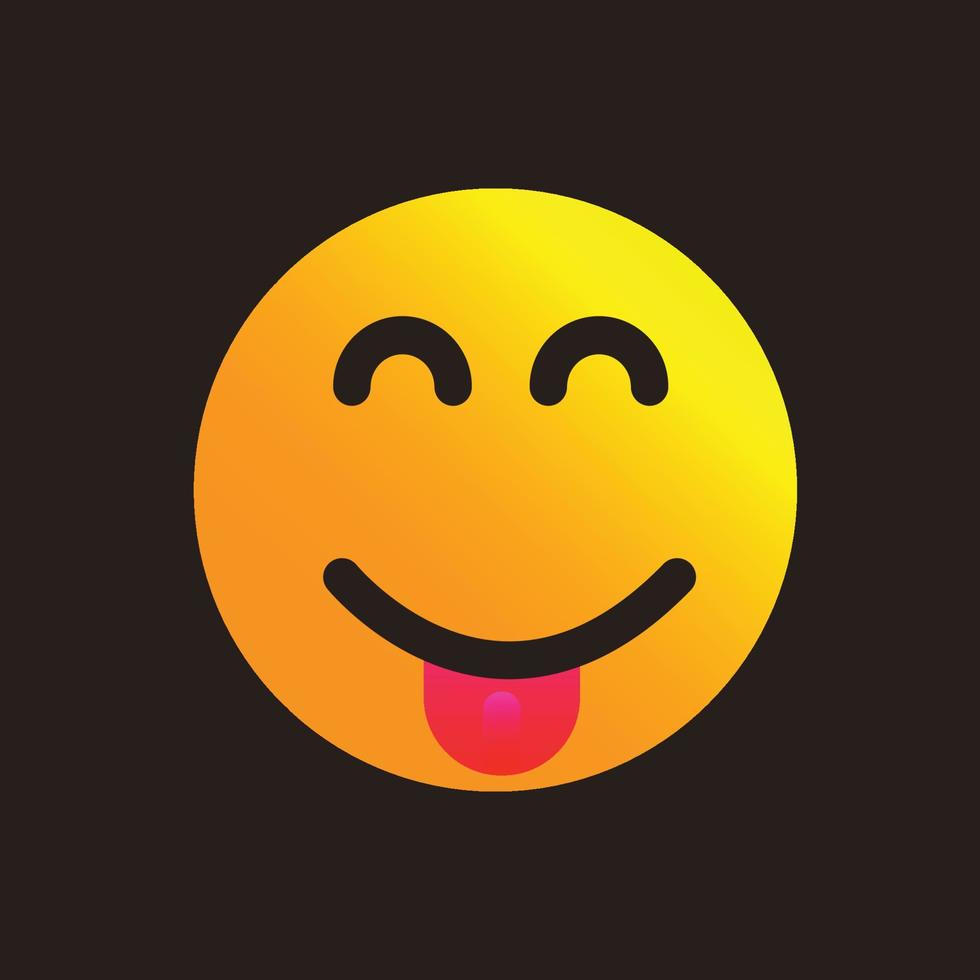 illustration d'icône d'émoticône à gradient vectoriel, rire, doux sourire. conception vectorielle très appropriée pour les sites Web, les applications, les bannières. dégradé orange et jaune. vecteur