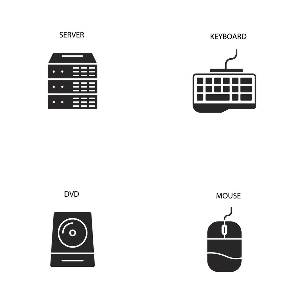 jeu d'icônes de composants informatiques. composants informatiques pack symbole éléments vectoriels pour le web infographique vecteur