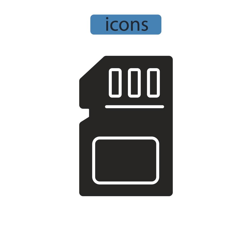 icônes de carte mémoire symboles éléments vectoriels pour le web infographique vecteur