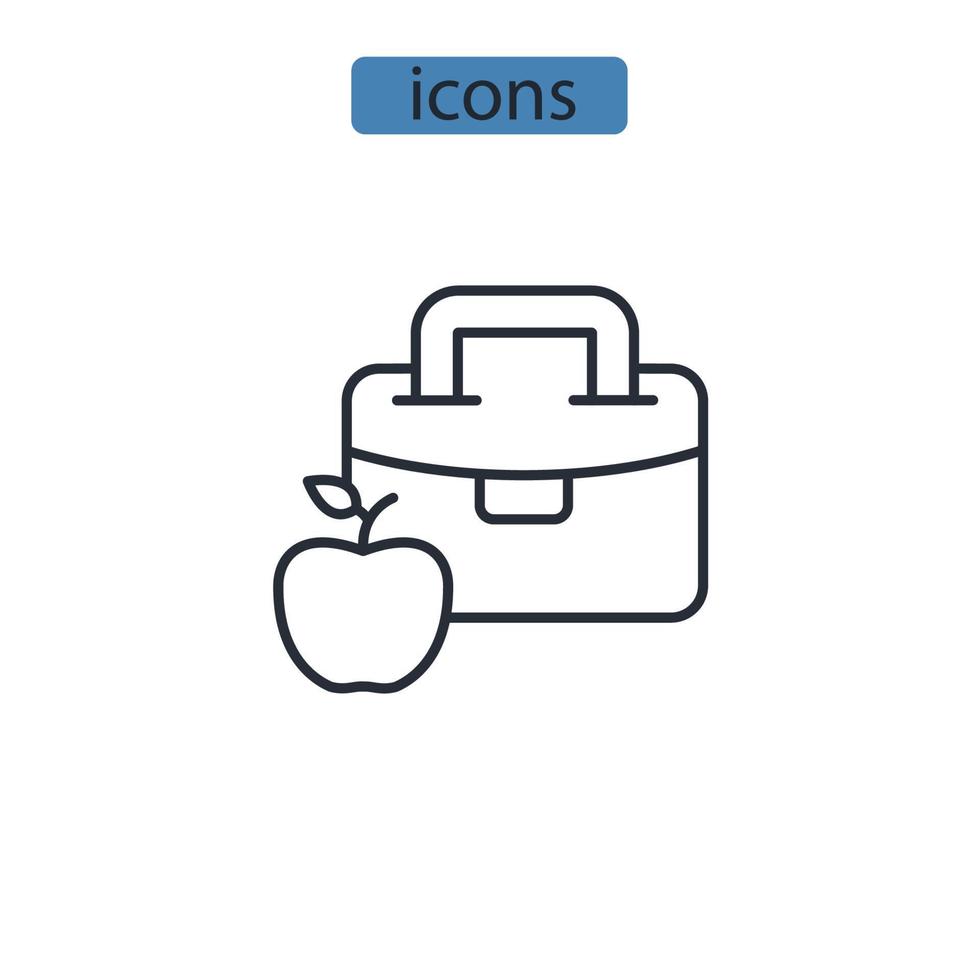 icônes de la boîte à lunch symboles éléments vectoriels pour le web infographique vecteur