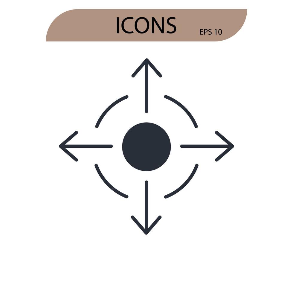 étendre les éléments de vecteur de symbole d'icônes pour le web infographique