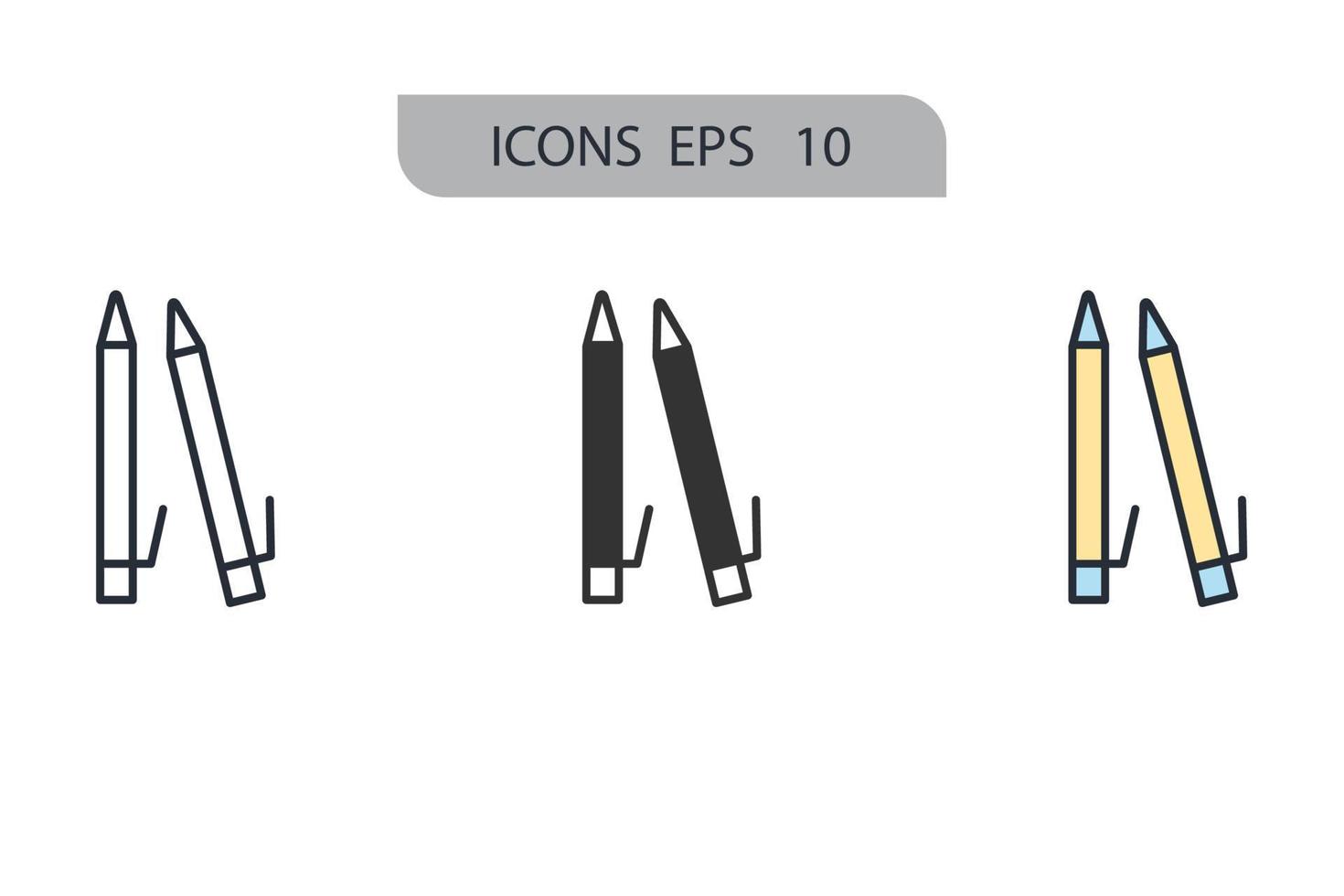 icônes de stylo à bille symboles éléments vectoriels pour le web infographique vecteur