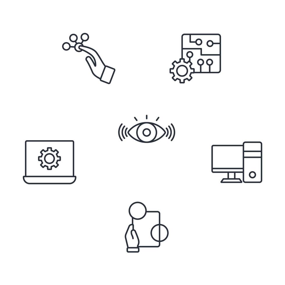 ensemble d'icônes de réalité augmentée. éléments vectoriels de symbole de pack de réalité augmentée pour le web infographique vecteur