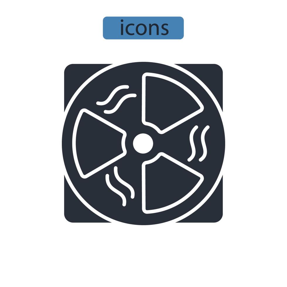 ventilateur radiateur icônes symbole vecteur éléments pour infographie web