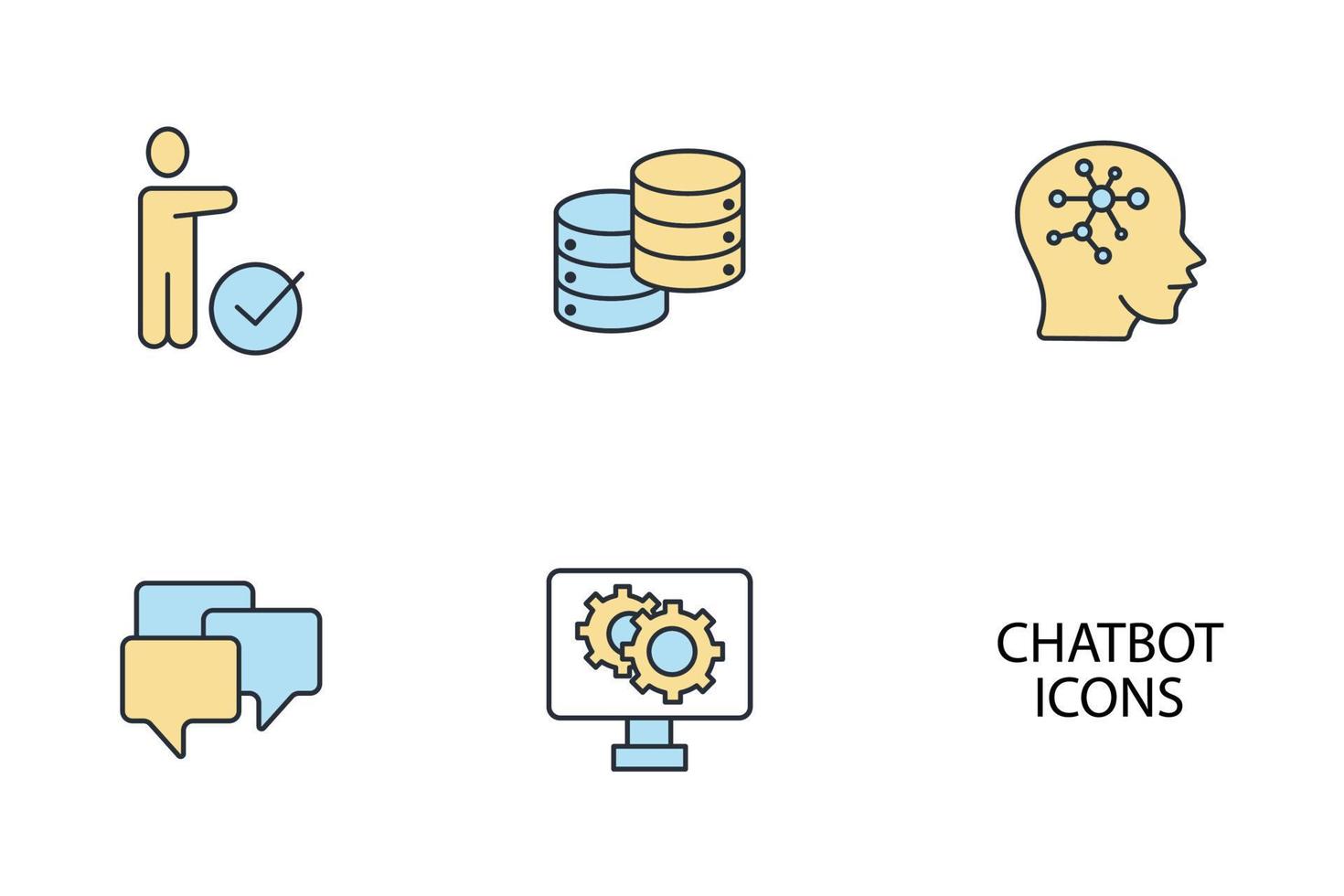 ensemble d'icônes de chatbot. chatbot pack symbole éléments vectoriels pour le web infographique vecteur