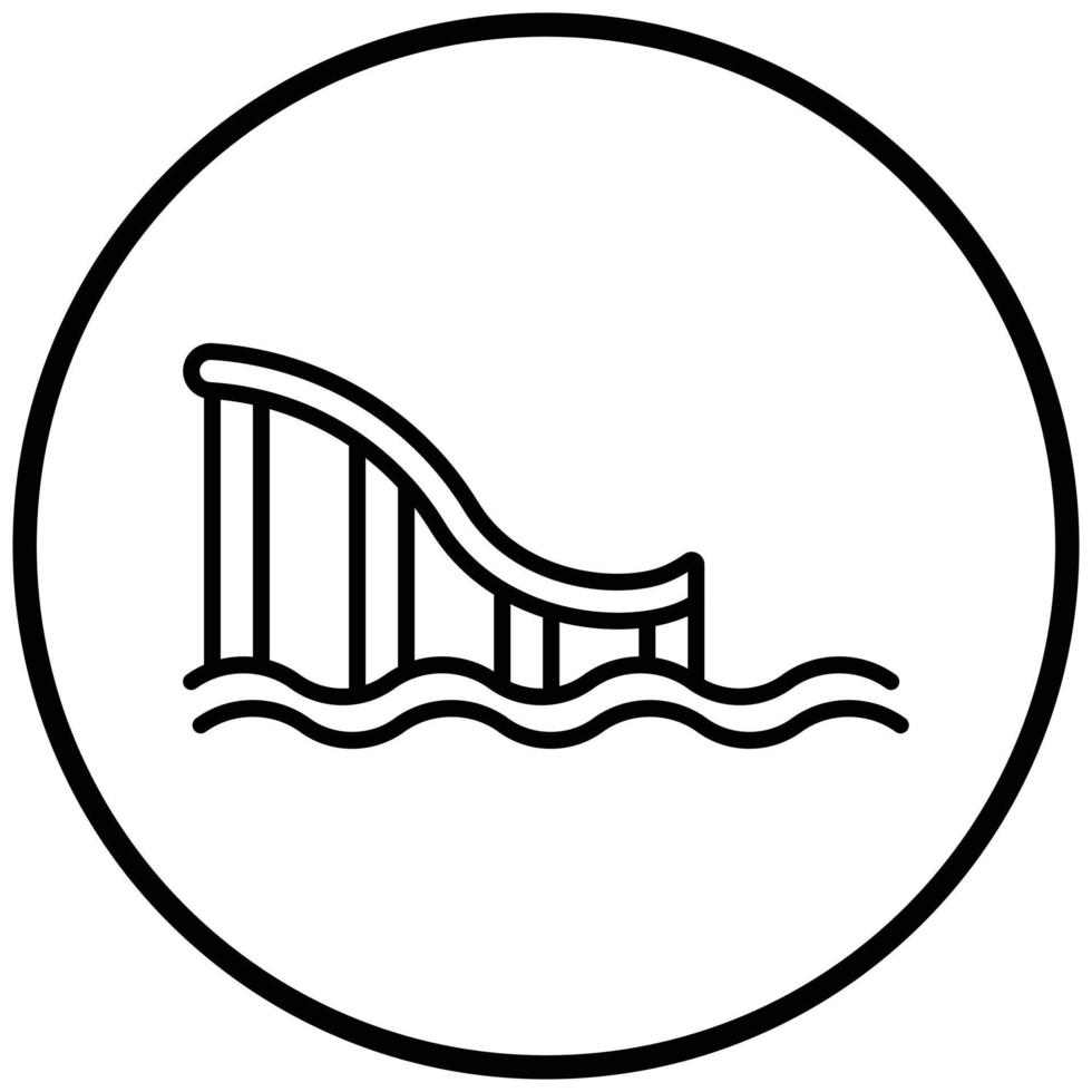 style d'icône de toboggan aquatique vecteur