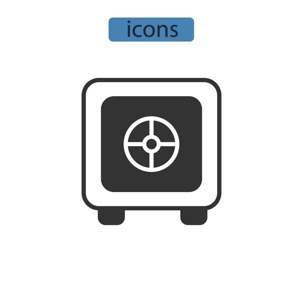 éléments de vecteur de symbole d'icônes sûres pour le web infographique