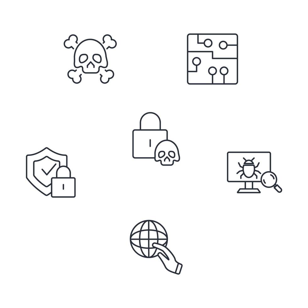 ensemble d'icônes Web de cybersécurité et de données brech. éléments vectoriels de symbole de pack web de cybersécurité et de données brech pour le web infographique vecteur