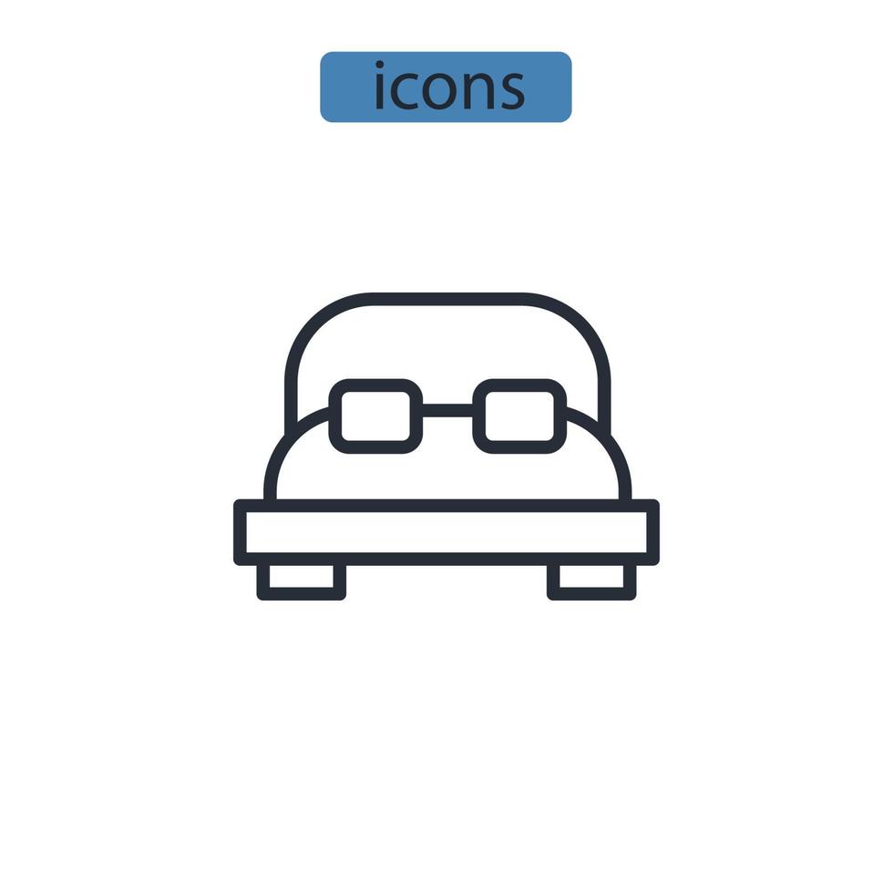 chambres icônes symbole éléments vectoriels pour le web infographique vecteur