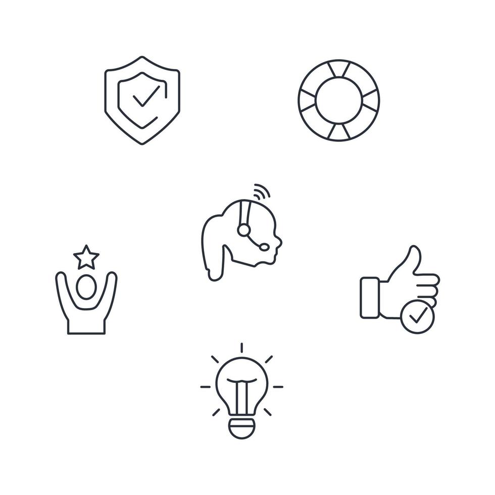ensemble d'icônes de soutien. éléments de vecteur de symbole de pack de support pour le web infographique
