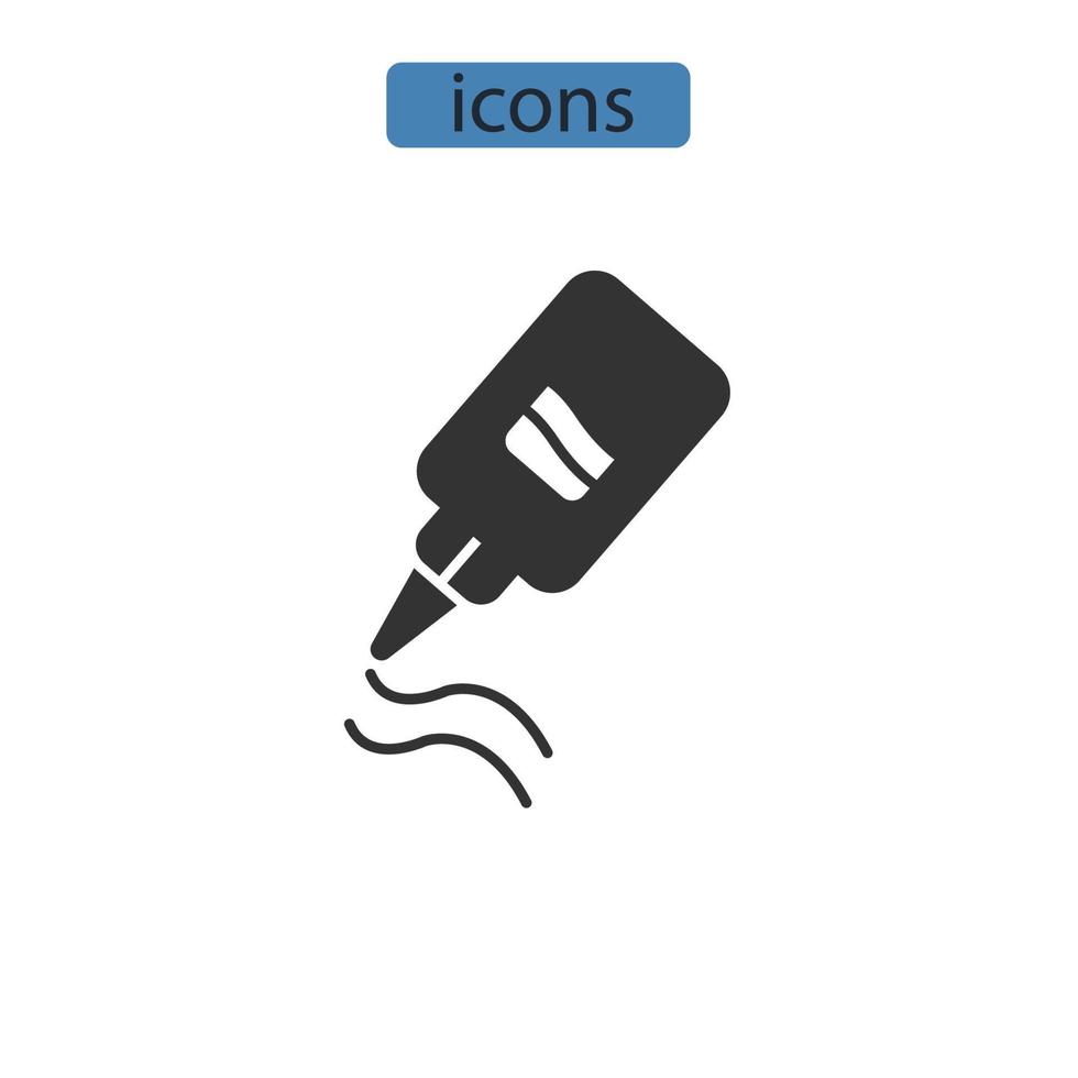 icônes de colle symboles éléments vectoriels pour le web infographique vecteur