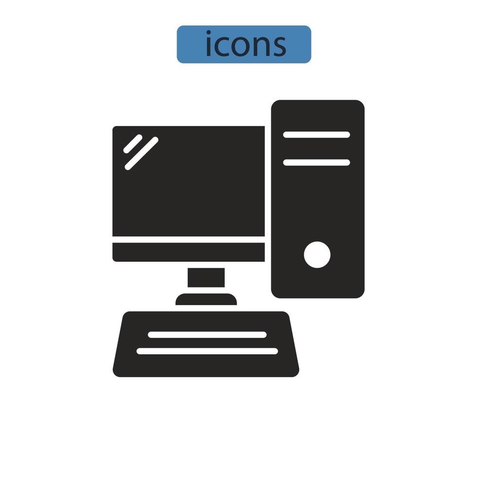 icônes de bureau symboles éléments vectoriels pour le web infographique vecteur