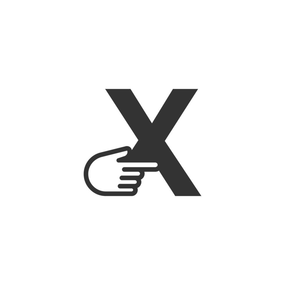 lettre combinée avec une illustration d'icône de curseur de main vecteur