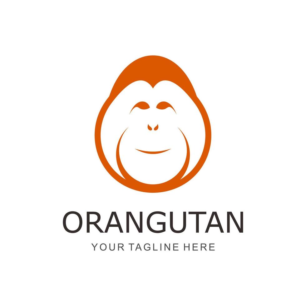 logo tête d'orang-outan vecteur