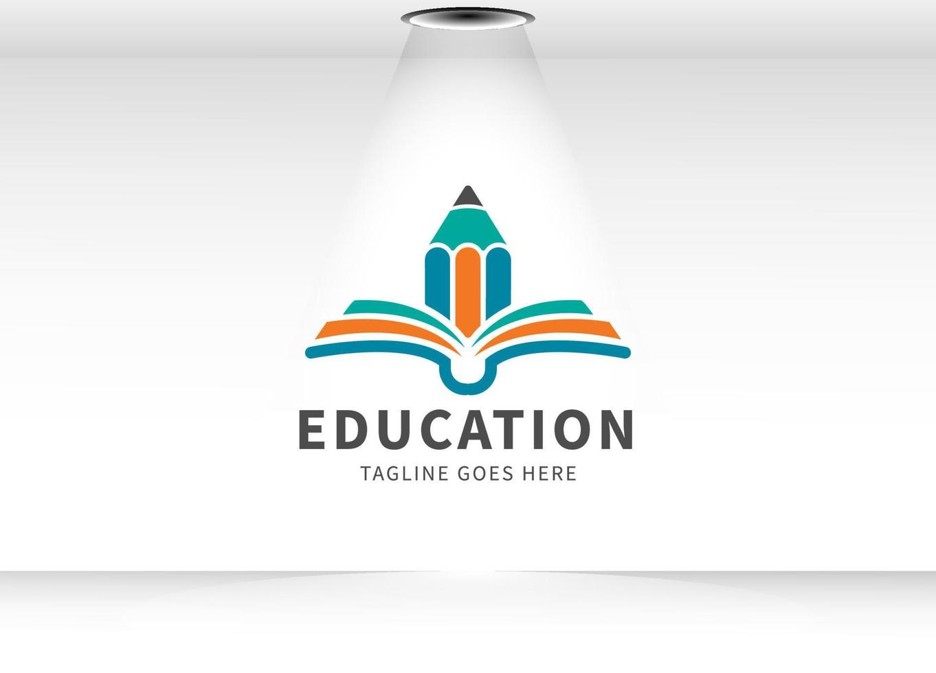 modèle de conception de logo d'éducation. livre ouvert avec un crayon isolé sur fond blanc .élément de conception de logo vectoriel pour l'éducation. école. cours