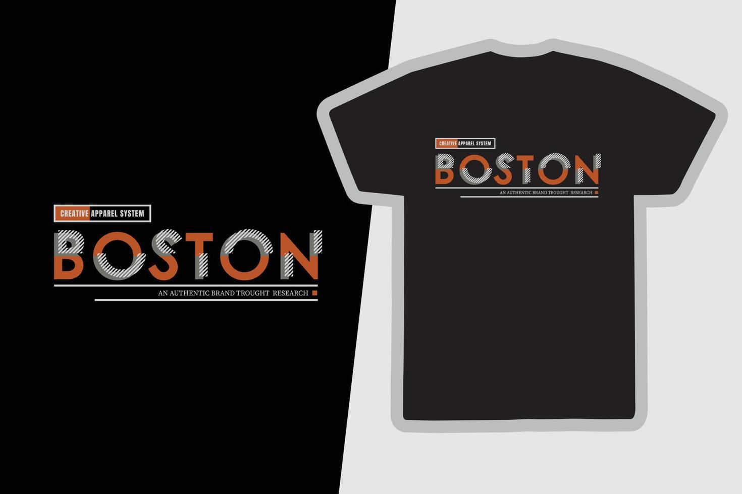 conception de t-shirts et de vêtements boston vecteur