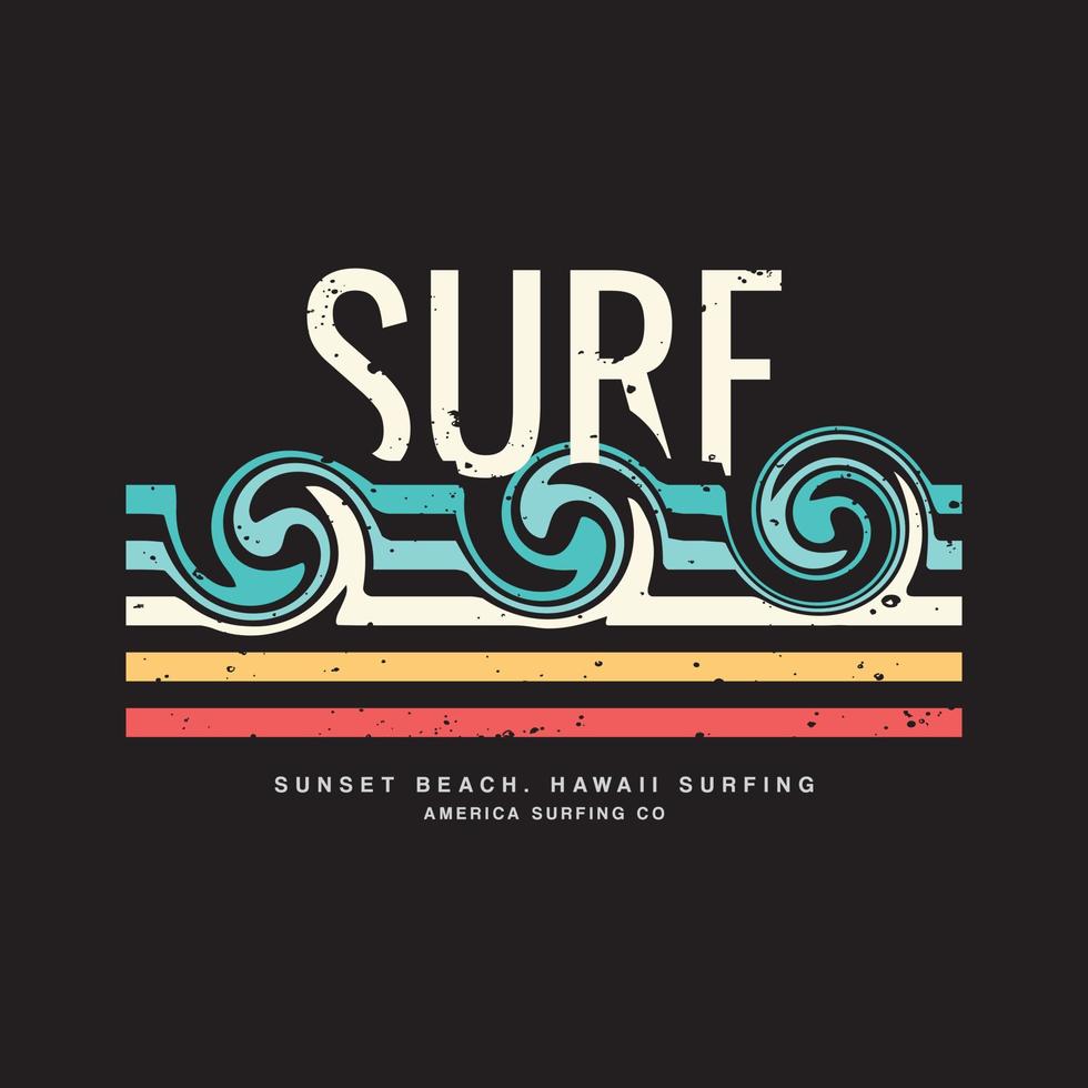 typographie d'illustration de plage de surf. parfait pour la conception de t-shirt vecteur