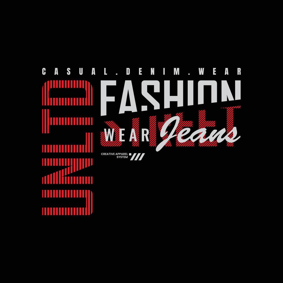 conception de t-shirts et de vêtements de jeans de mode vecteur
