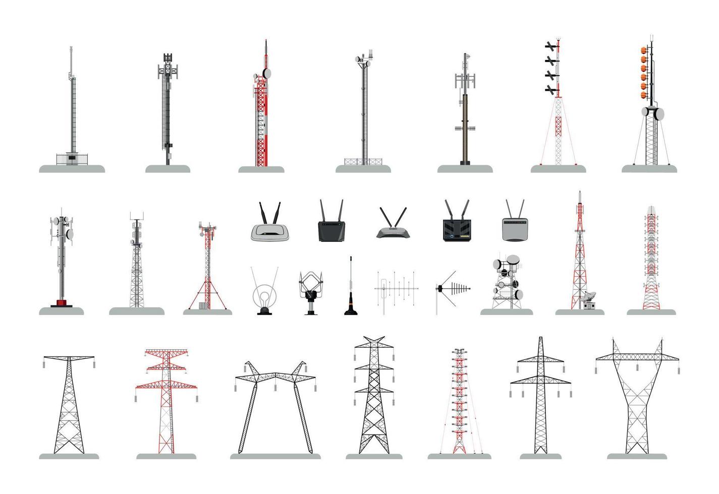 ensemble de tours de communication vecteur