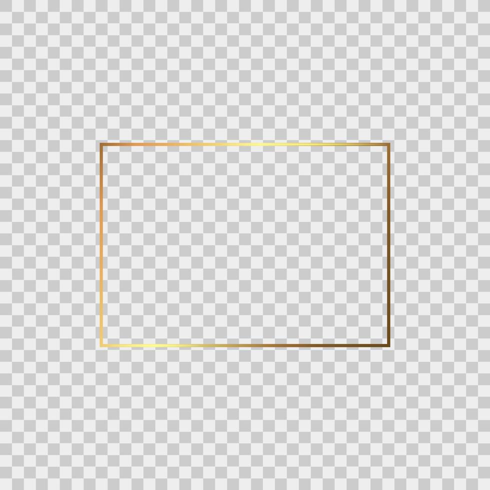 cadre doré réaliste. idéal pour vos présentations. vecteur