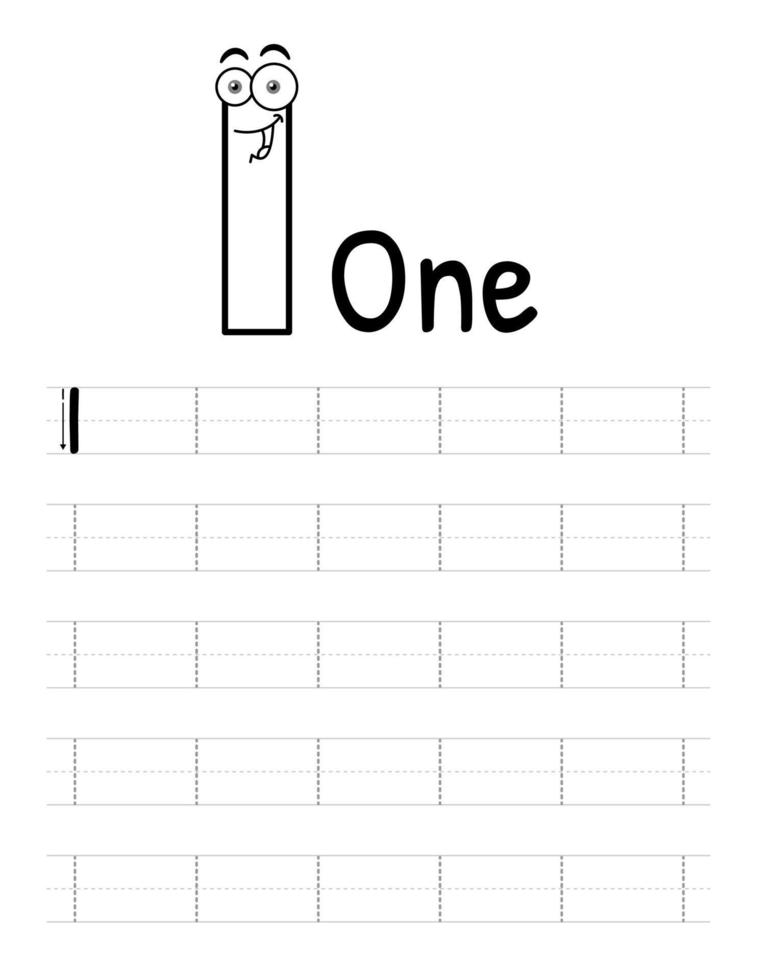 intérieur du livre de suivi des numéros pour les enfants. enfants écrivant une feuille de travail. éléments vectoriels premium 1. vecteur