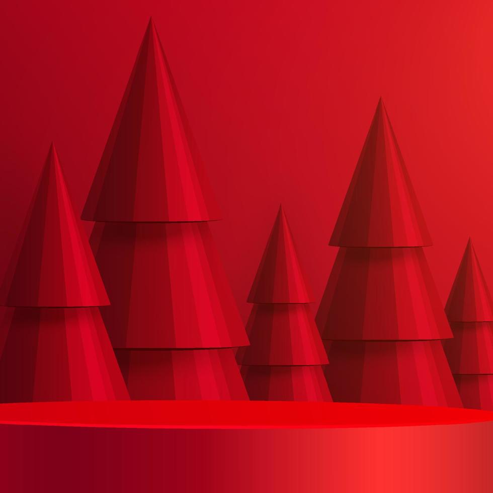 Style de scène ronde podium 3d, pour joyeux noël et bonne année vecteur