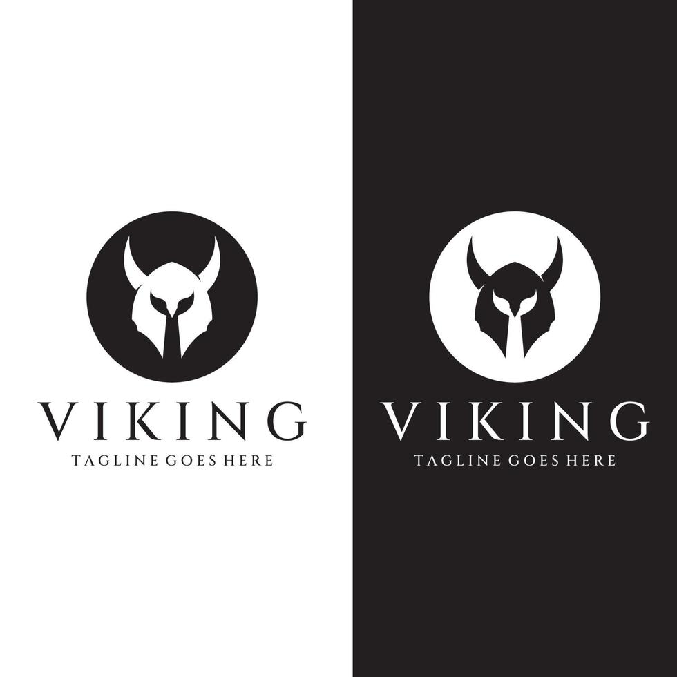 logo casque guerrier viking avec casque à cornes et viking avec la lettre v. le logo peut être utilisé pour les bateaux, les sports et autres. vecteur