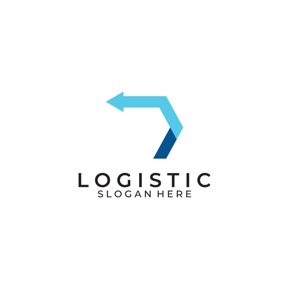 logo vectoriel de la société de logistique, logo d'icône de flèche, logo de livraison numérique rapide. en utilisant une édition vectorielle de logo simple et facile.