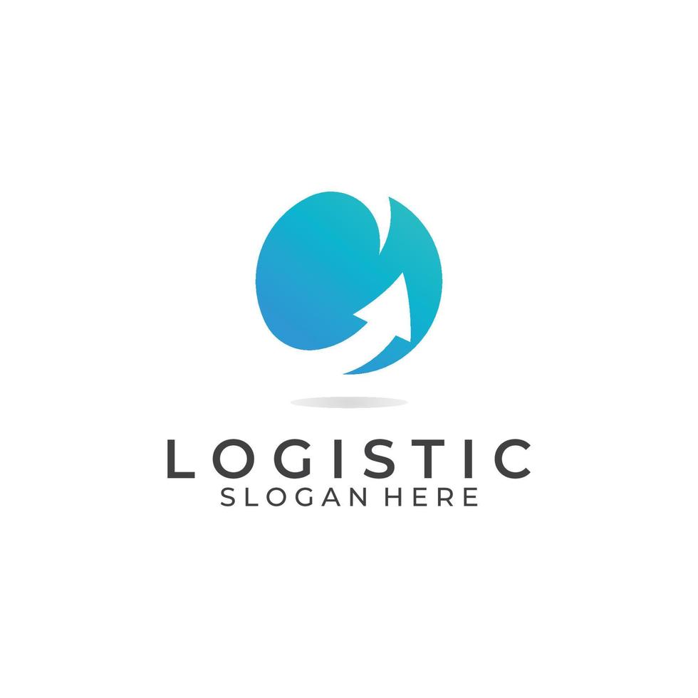 logo vectoriel de la société de logistique, logo d'icône de flèche, logo de livraison numérique rapide. en utilisant une édition vectorielle de logo simple et facile.