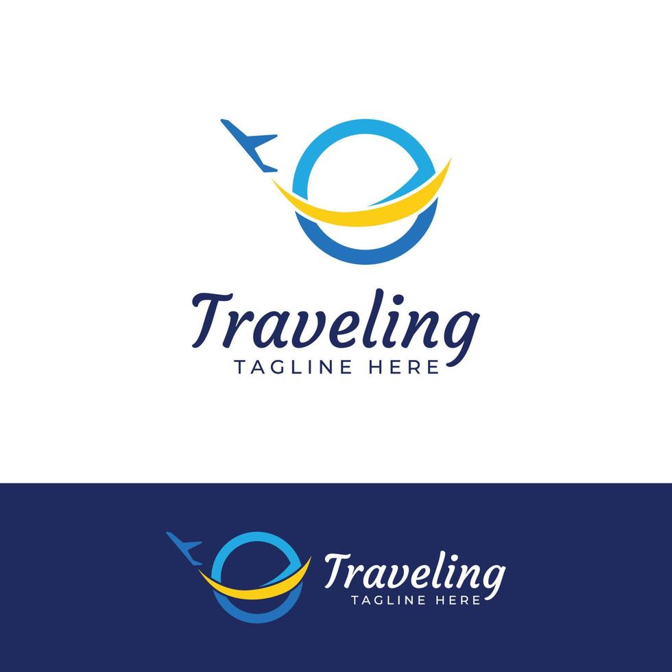 création de logo d'agence de voyage et vacances d'été avec des avions. le logo peut être destiné aux entreprises et aux agents de billets d'avion. vecteur