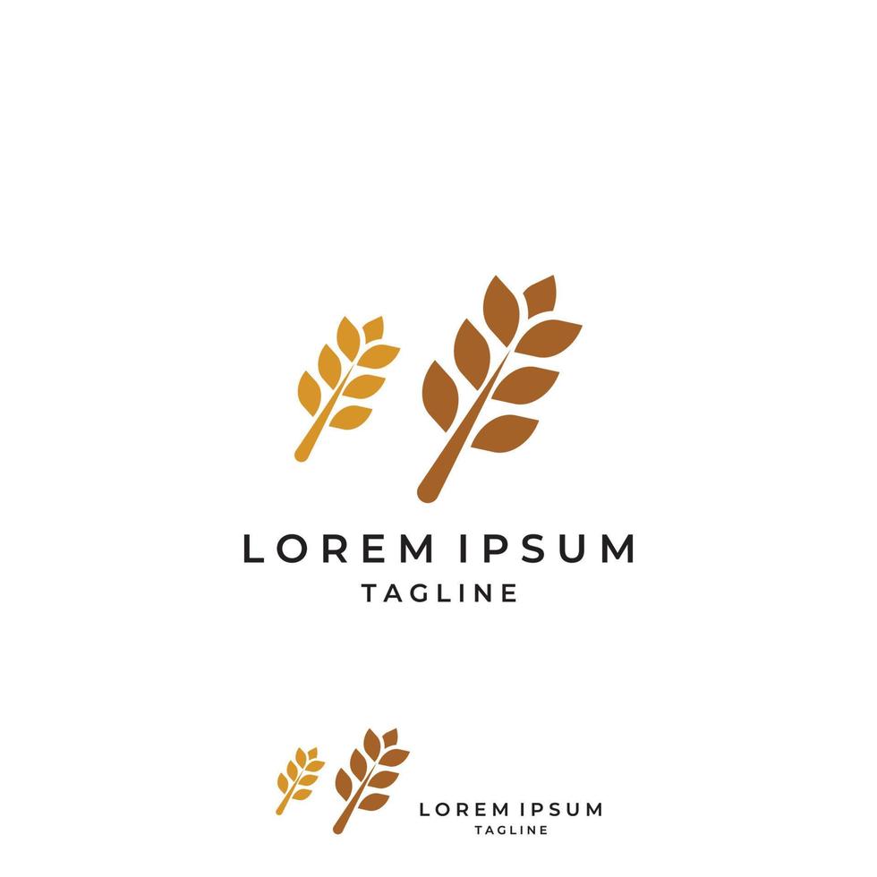 logo de blé ou de céréales, champ de blé et logo de ferme de blé. avec des illustrations d'édition faciles et simples. vecteur