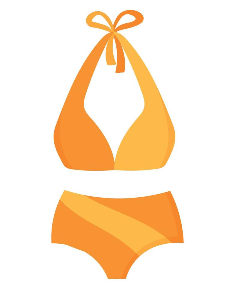 joli maillot de bain pour femme. clipart de doodle plat. tous les objets sont repeints. vecteur